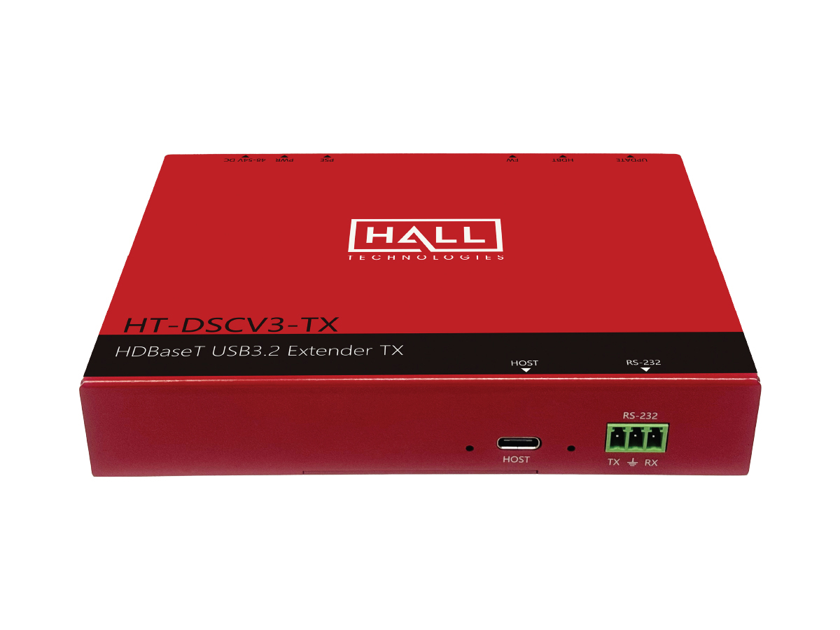 Hall Technologies HT-DSCV3-TX HDBaseT USB 3.2 Extender TX / USB-C Host / 5 Gbit/s / RS-232 / POH