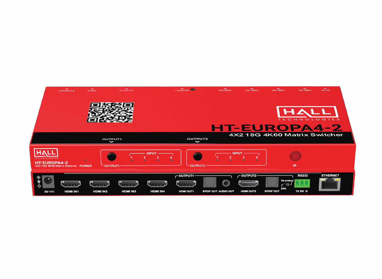 Hall Technologies HT-EUROPA4-2 4x2 18G 4K60 Matrix Switcher - Image 2