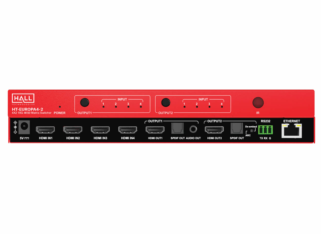 Hall Technologies HT-EUROPA4-2 4x2 18G 4K60 Matrix Switcher - Image 4