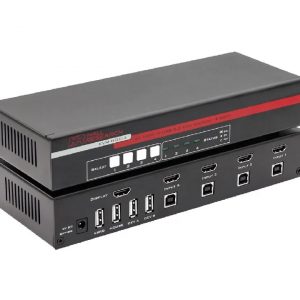 Hall Technologies KVM-HDU-4 4-Port HDMI KVM Switch with USB 2.0 Hub and 4K (UHD) Resolution Support