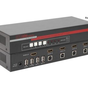 Hall Technologies KVM-HDU-4-X 4-Port HDMI KVM Switch with USB 2.0 Hub and 4K (UHD) Resolution Support (w/o accessories)