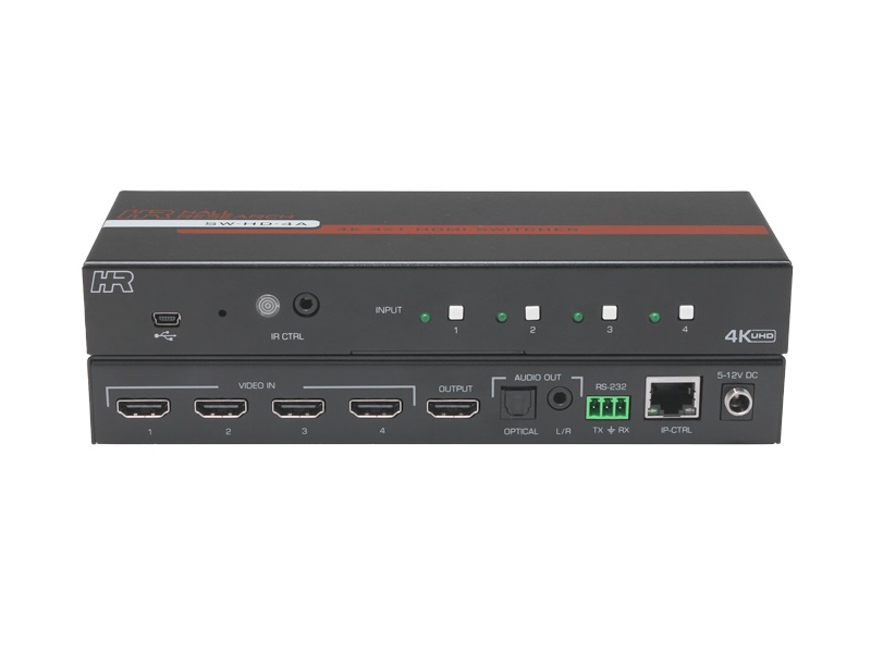 Hall Technologies SW-HD-4A 4x1 HDMI Switcher/IR/RS-232/Telnet and Web GUI