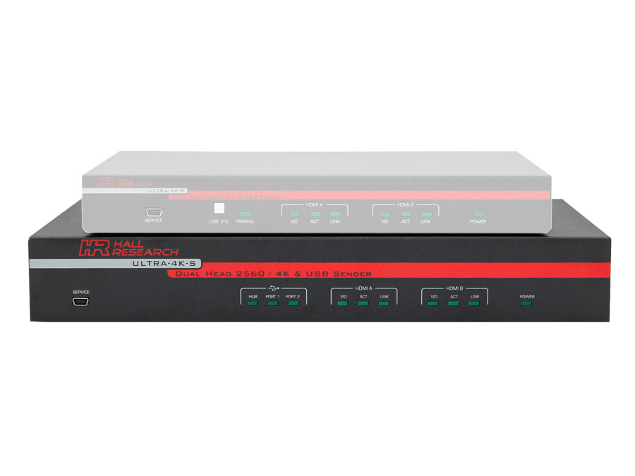 Hall Technologies ULTRA-4K-S Dual-Head HDMI and USB 2.0 KVM Extender (Transmitter)
