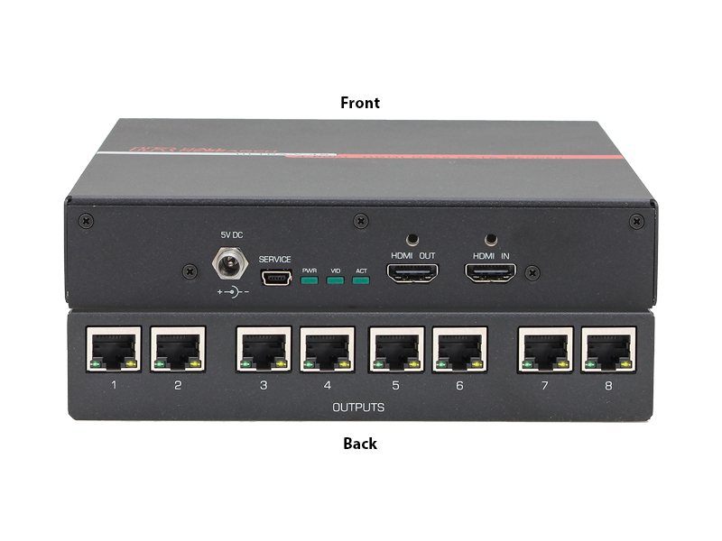 Hall Technologies ULTRA-V-8S 1×8 4K UHD HDMI Splitter/Extender (Transmitter) over 1 CAT6 to 100m/328ft