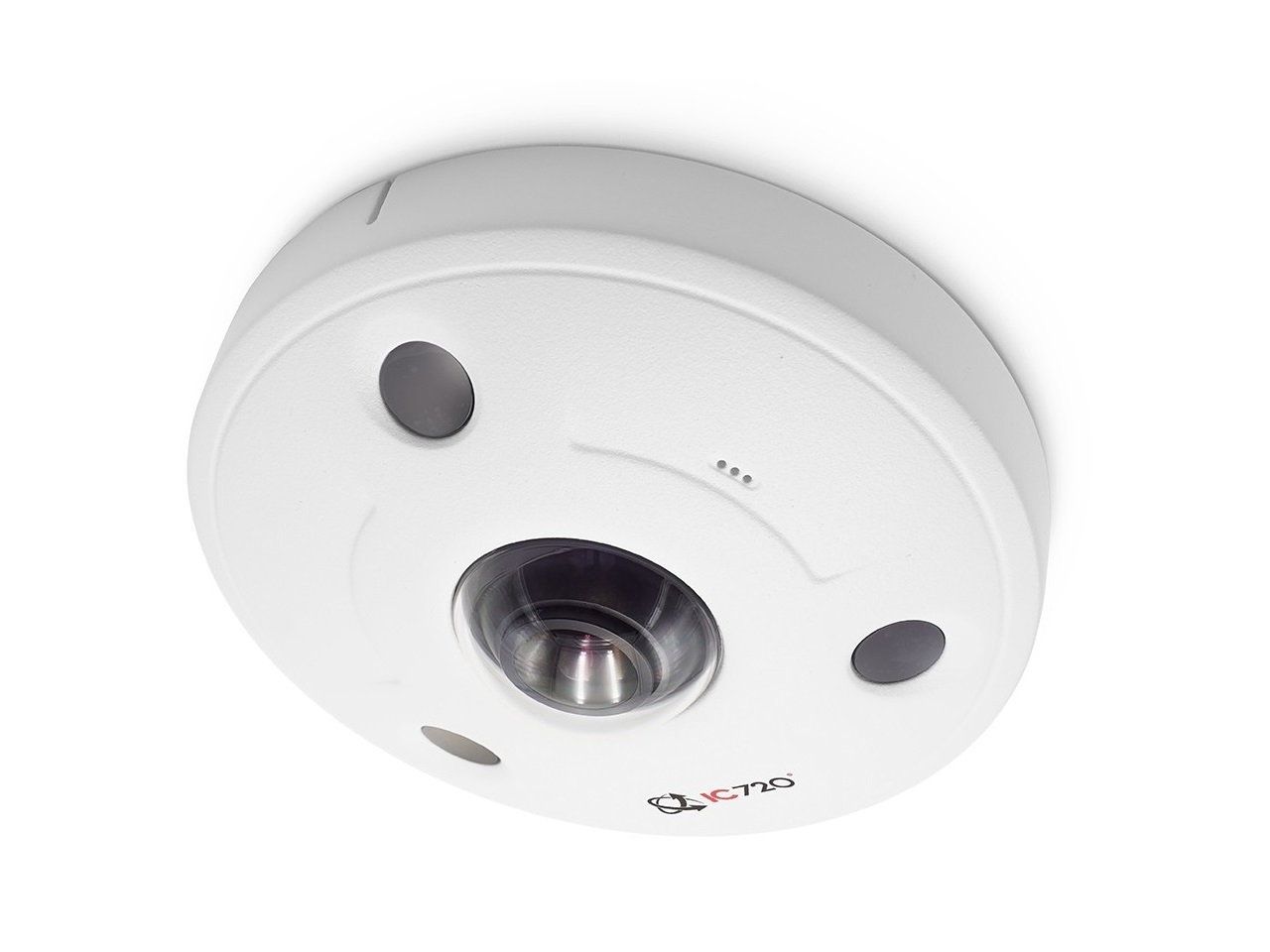 ICRealtime IPEL-F12F-IRW2 12MP IP Indoor/Outdoor 360 Spherical Dome Camera/1.85mm Fisheye Lens/33ft IR/Built in Microphone/POE AI (White)