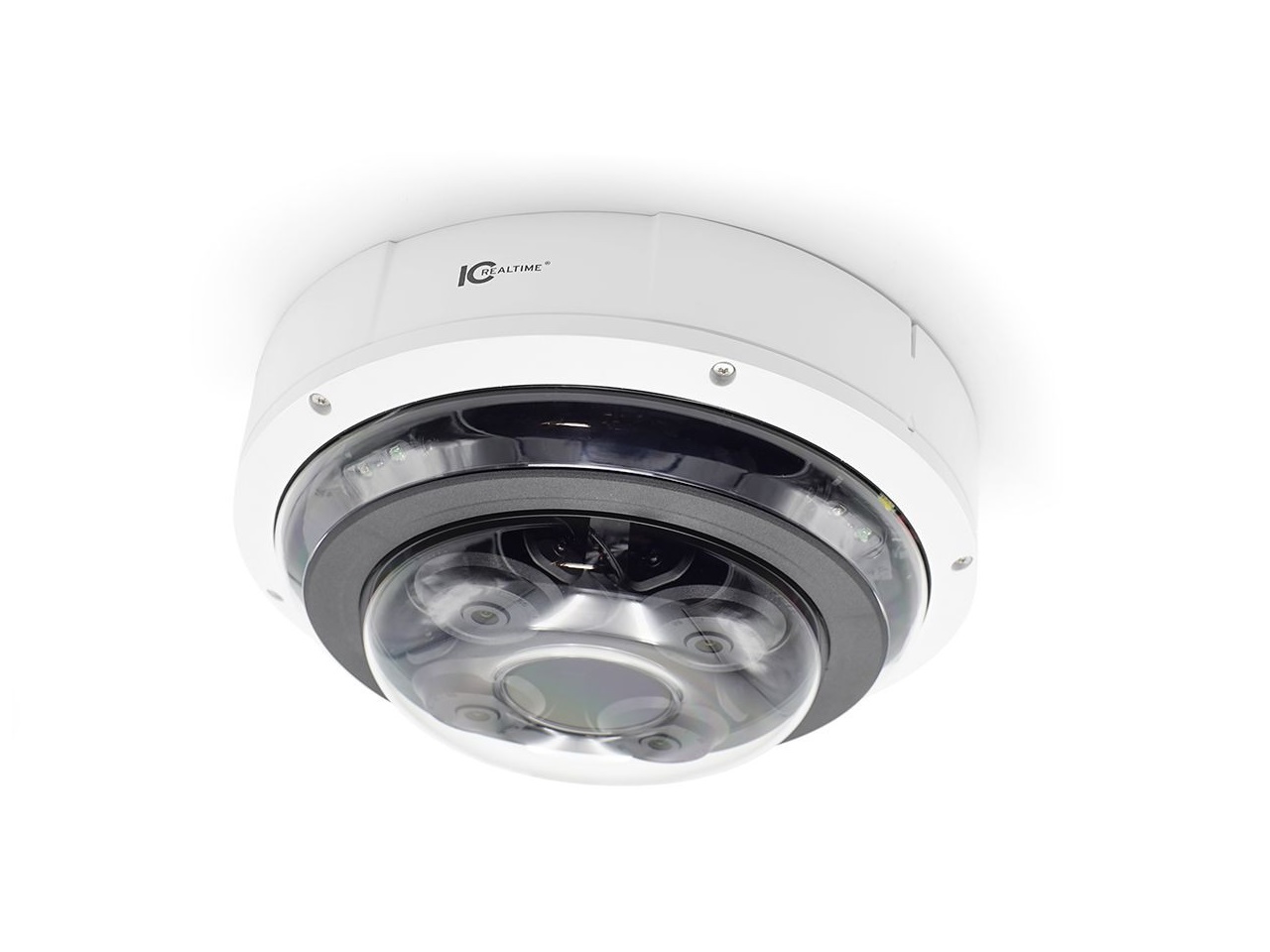 ICRealtime IPEL-M80V-IRW1 4x2MP Multi Lens IP Dome I-Sniper Camera/4x2.7-12mm Motorized Lens (105 AOV) 98ft of IR POE+ Capable