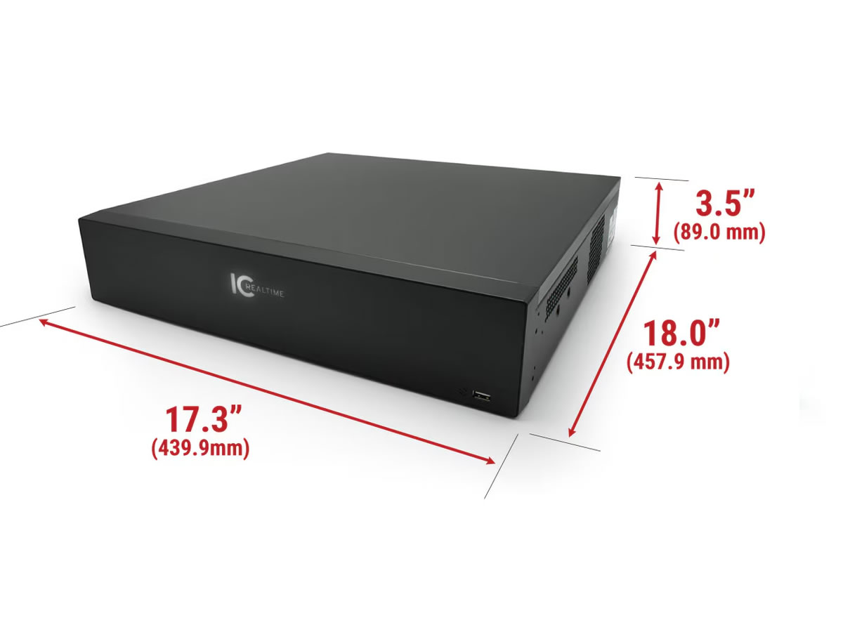 ICRealtime NVR-EL16-2U32MP1-4TB 16-Channel Rackmount NVR / 32MP Support / 384 Mbps Bandwidth / 8x SATA III / 2U - Image 4