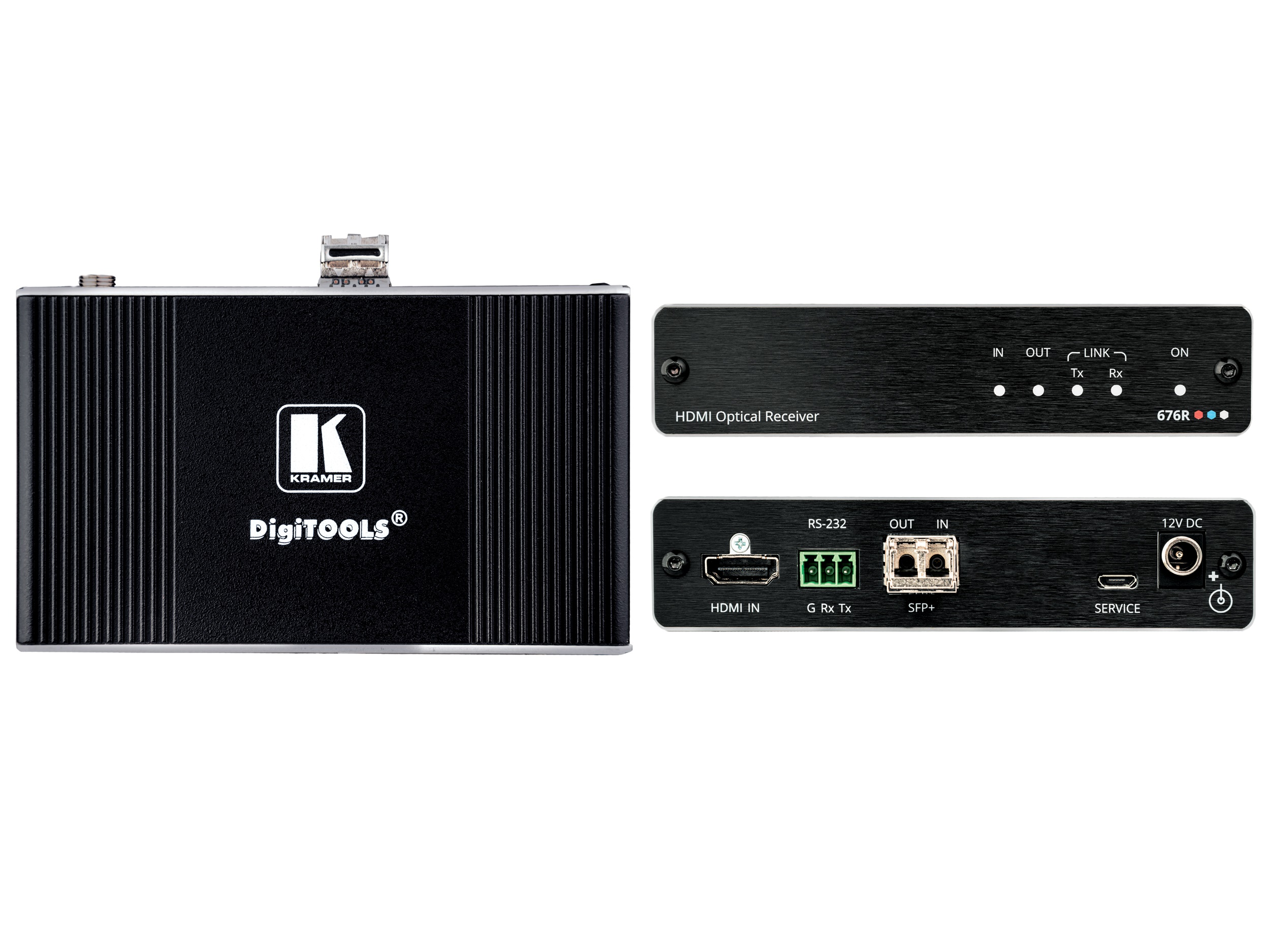 Kramer 676R 4K60 4x4x4 HDMI and RS-232 Receiver over Ultra-Reach MM/SM Fiber Optic - Image 2