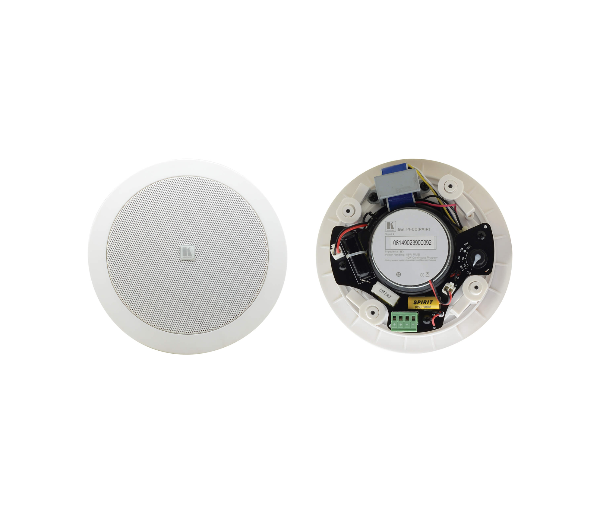 Kramer GALIL-4-CO(PAIR) 4–Inch, 2–Way Open–Back Ceiling Speakers, Pair