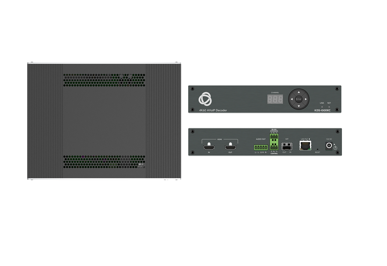 Kramer KDS-100DEC 4K AVoIP Decoder / Ultra-Low Latency / 1GbE / HDMI Output / H.264 H.265