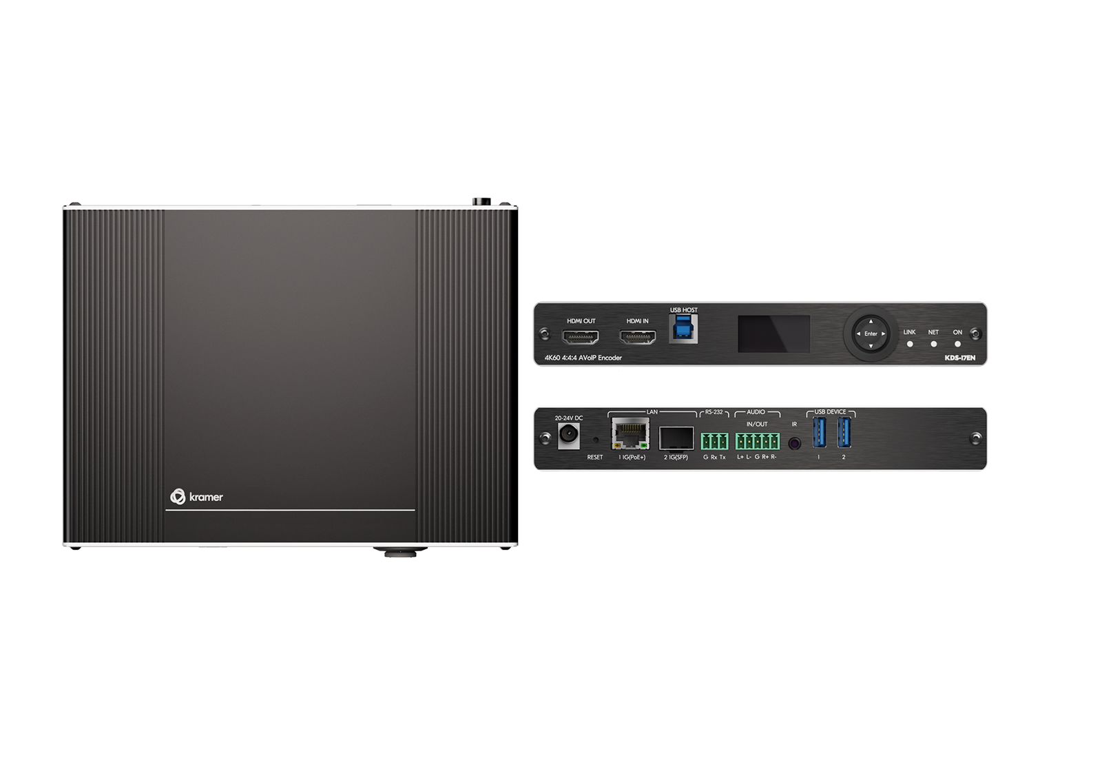 Kramer KDS-17EN 4K60 4:4:4 AVoIP Encoder / Dante / USB / IR / RS-232 / CEC / SFP