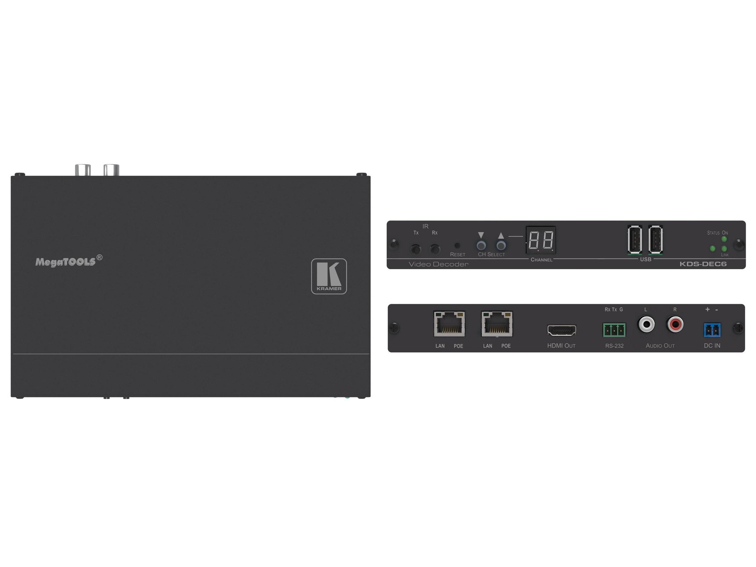 Kramer KDS-DEC6 4K/60 4x2x0 HDCP 2.2 Video Decoder