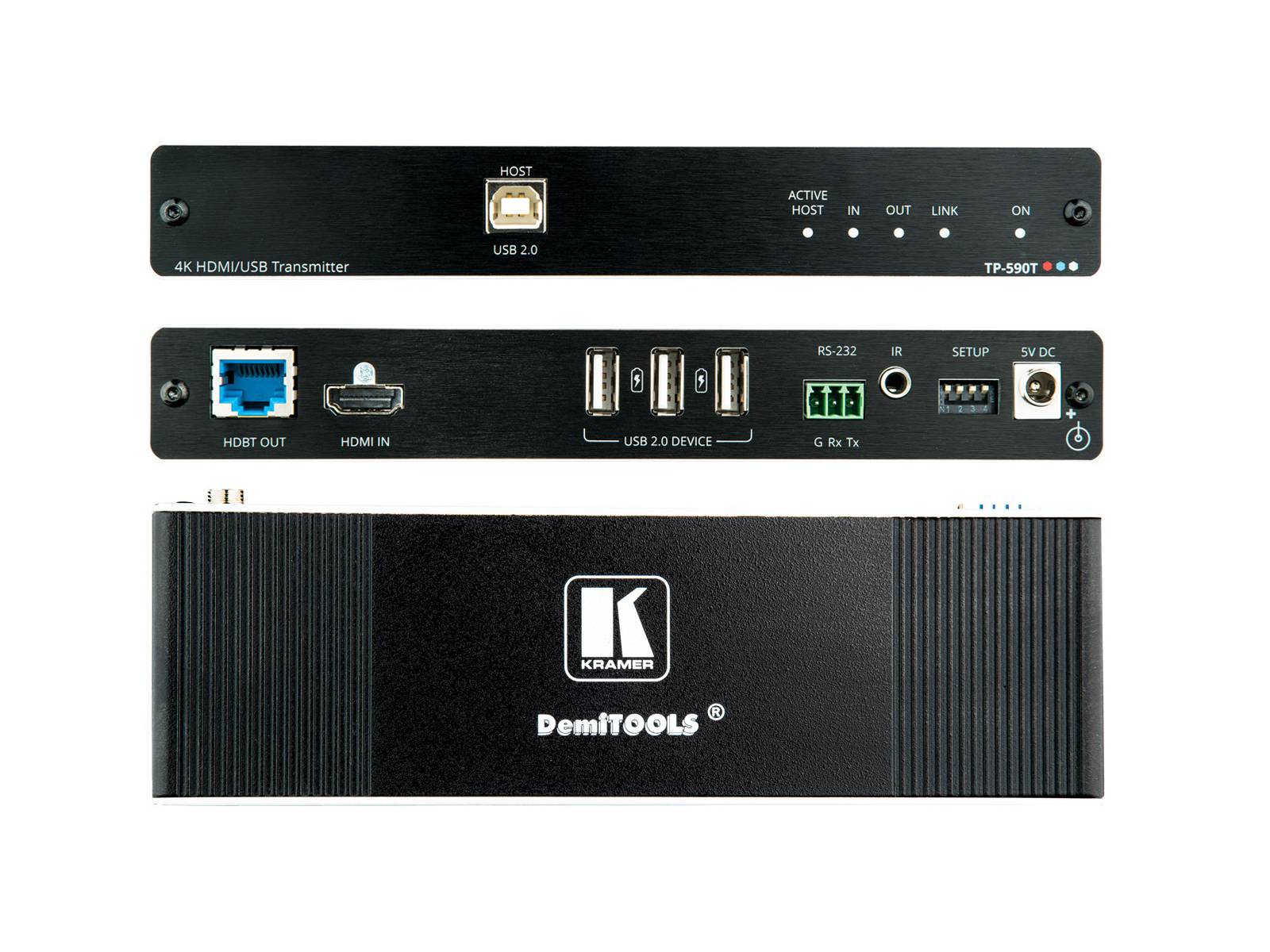 Kramer TP-590T 4K60 4x2x0 HDMI Transmitter with USB/RS-232 and IR over Long-Reach HDBaseT 2.0 - Image 2