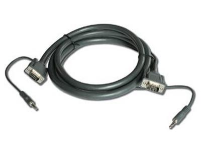Kramer C-GMA/GMA-35 15-Pin (M) to 15-Pin (M) + 3.5mm Stereo Cable - 35ft