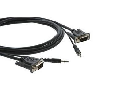 Kramer C-MGMA/MGMA-6 15-Pin (M) to 15-Pin (M) + 3.5mm Micro VGA Cable - 6ft