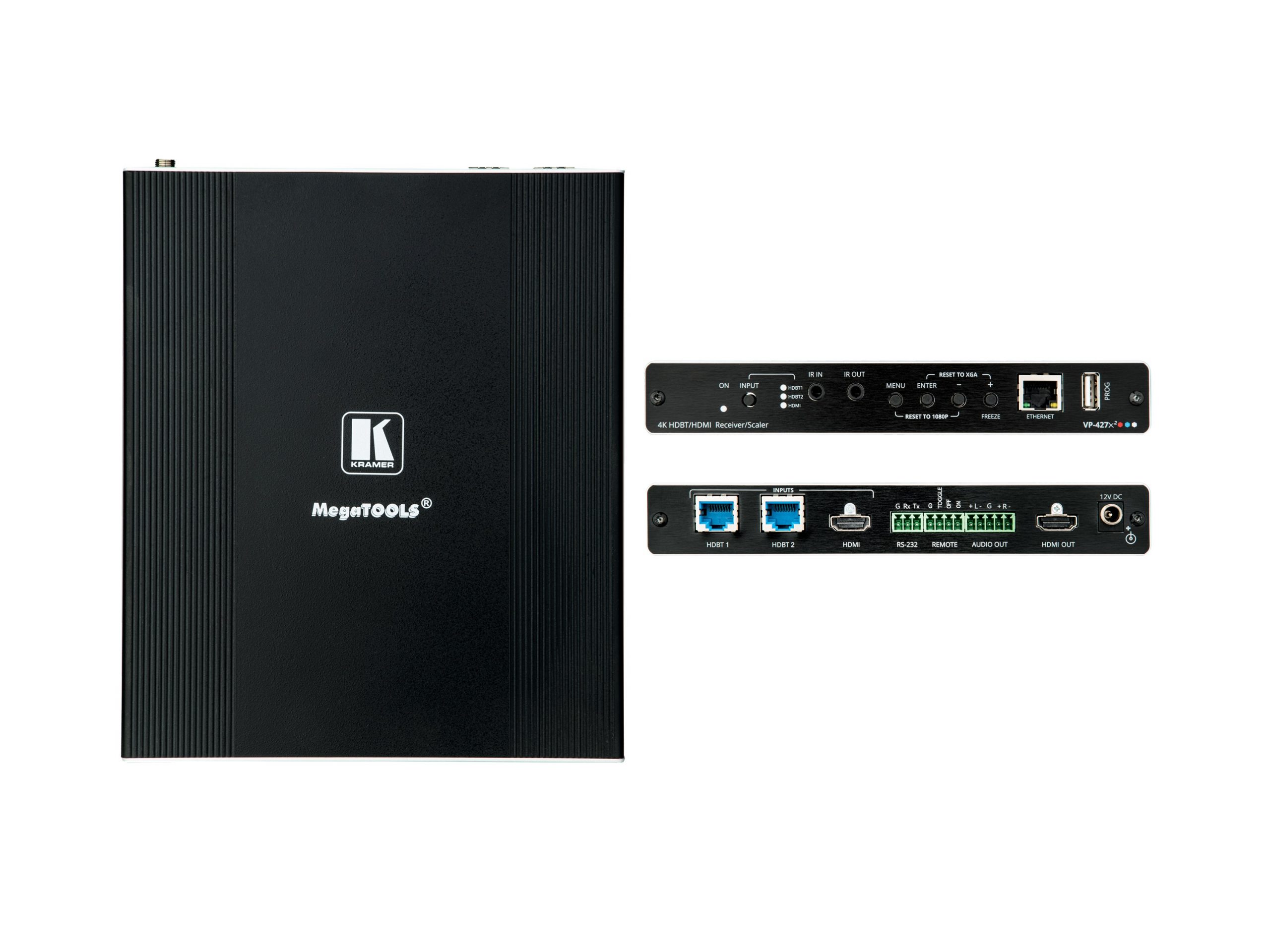 Kramer VP-427X2 4K HDR HDBT Receiver/Scaler Tool with HDBaseT and HDMI Inputs