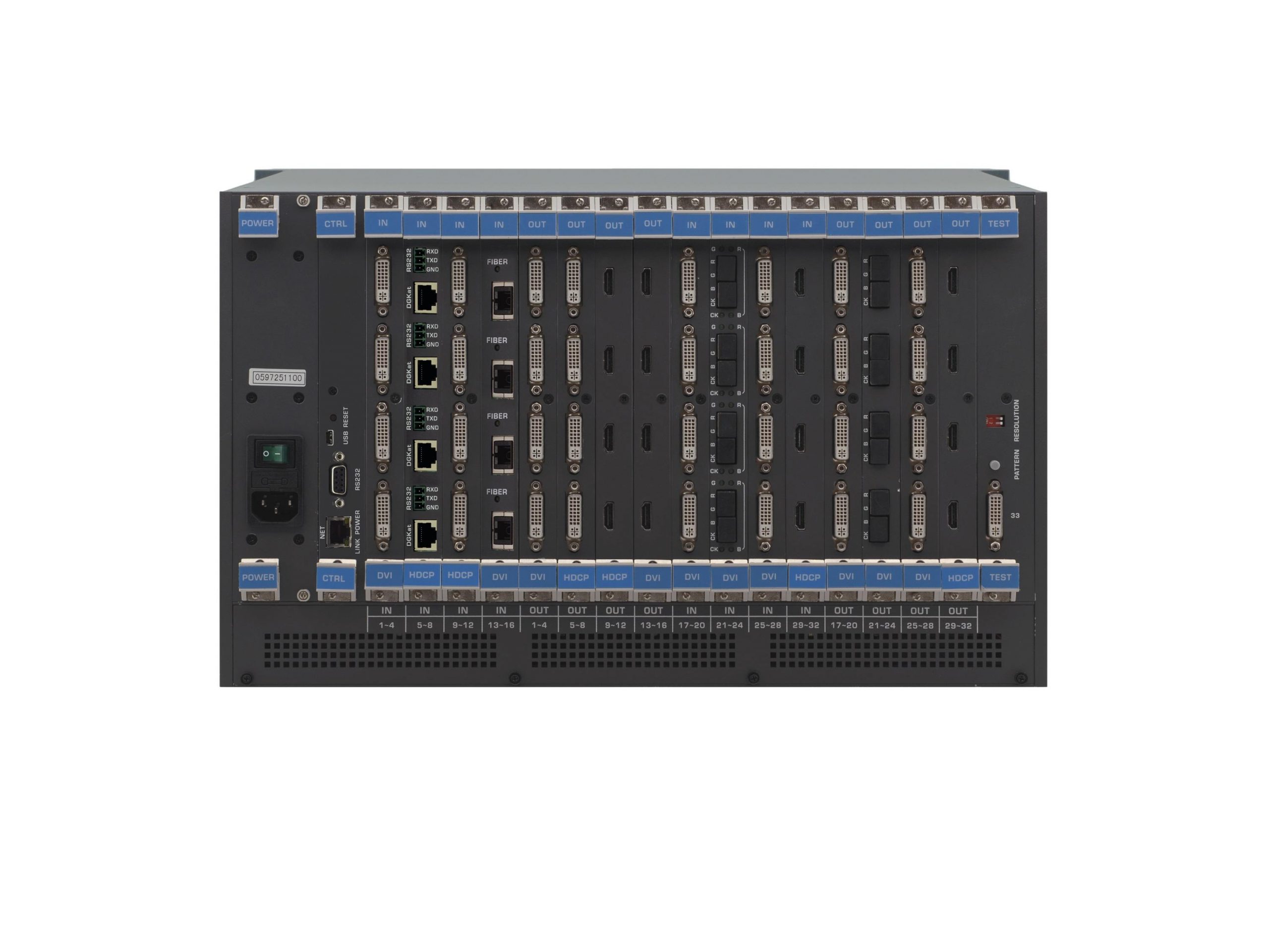 Kramer VS-3232DN-EM/STANDALONE 4x4 to 32x32 Modular 4K60 4x2x0 Multi Format Managed Digital Matrix Switcher - Image 2