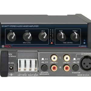 RDL EZ-MXA20 20 Watt Stereo Audio Mixer Amplifier with EQ