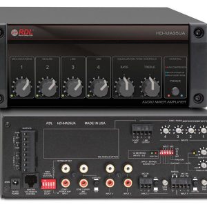 RDL HD-MA35UA 25/70/100V Constant Voltage Mixer Amplifier / 35W Main / 4W Zone 2 / Class D