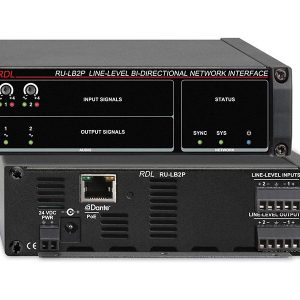 RDL RU-LB2P 2x2 Line-Level Bi-Directional Dante Network Interface / PoE