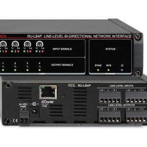 RDL RU-LB4P 4x4 Line-Level Bi-Directional Dante Network Interface / PoE Enabled