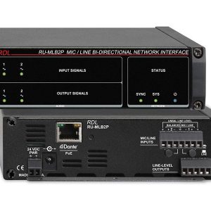 RDL RU-MLB2P 2x2 Mic/Line Bi-Directional Dante Network Interface / PoE / P48 Phantom