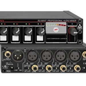 RDL RU-MX4T Pro 4 Input Mic/Line Mixer with Phantom/Mic/Line Out and Transformer