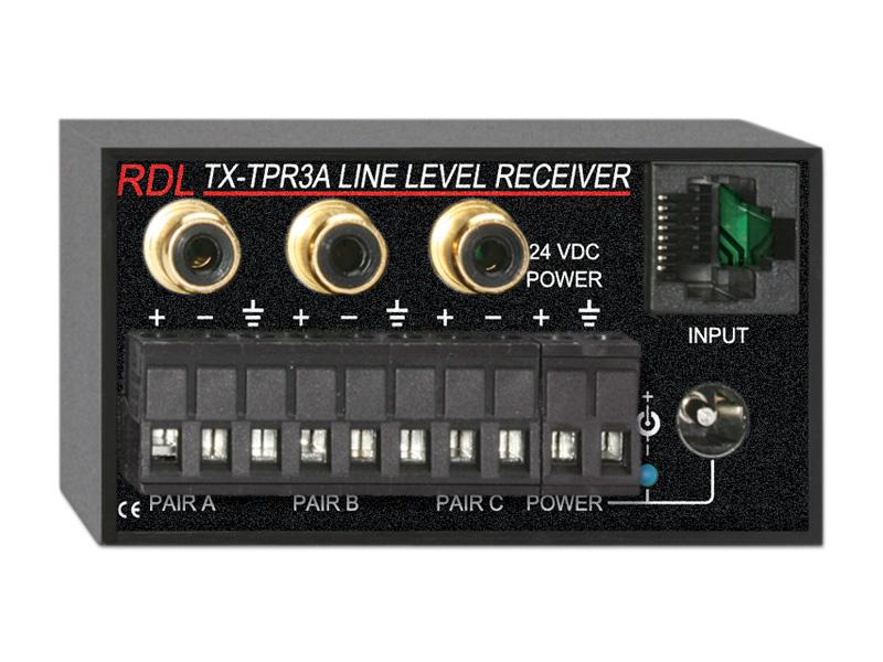 RDL TX-TPR3A Active 3-Pair Extender (Receiver)/Format-A/balanced line output