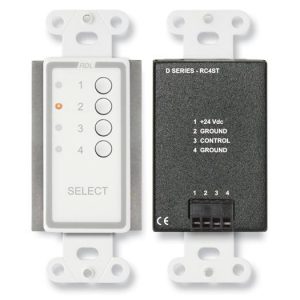RDL D-RC4ST 4-Channel Wall Remote / Pushbutton Select / LED Status / 24V Control