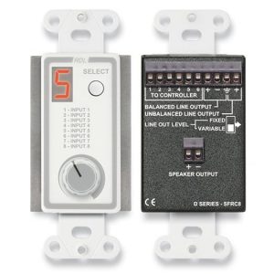 RDL D-SFRC8 Room Control Station / 8-Source Select / Volume Control / Line Outputs / 3.5W Class D