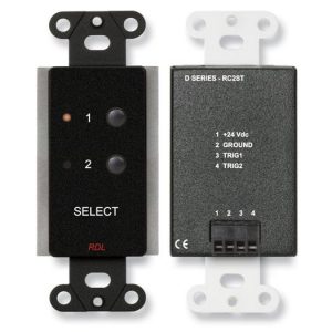 RDL DB-RC2ST 2-Channel Pushbutton Remote Control / LED Indicators / Open-Collector Outputs / 24 Vdc