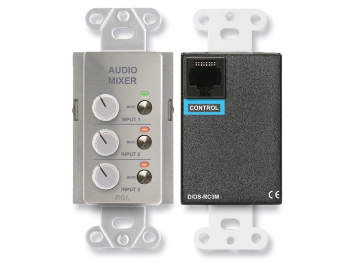 RDL DS-RC3M 3 Channel Remote Audio Mixing Control with Muting/Stainless