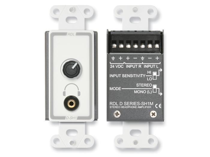 RDL D-SH1M Stereo Headphone Amplifier/Decora panel with Mini-Jack
