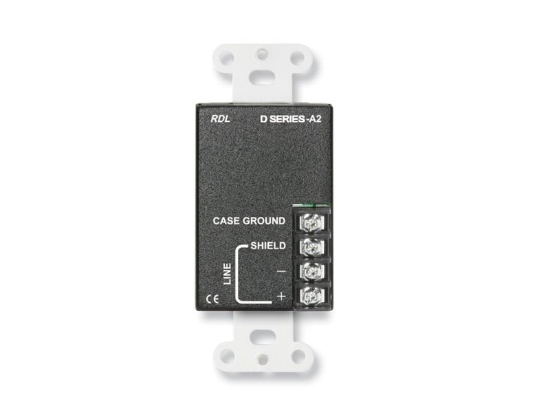 RDL DB-A2 Line Output Audio Extender/RCA jacks/Terminal block/Black - Image 2