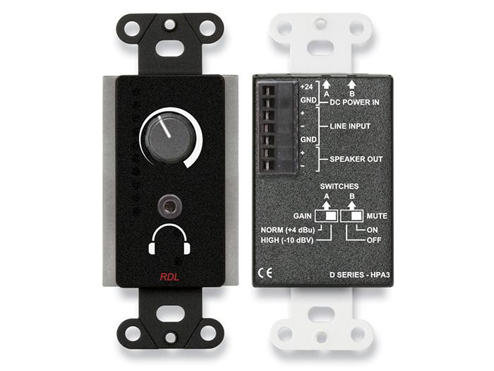 RDL DB-HPA3 3.5 Watt Audio Power and Headphone Amplifier/Black