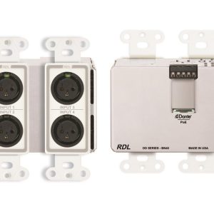 RDL DD-BN40 4x2 Wall-Mounted Bi-Directional Mic/Line Dante Interface/White