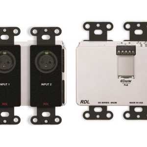 RDL DDB-BN2M 2x2 Wall-Mounted Bi-Directional Mic/Line Dante Interface/Black