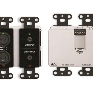 RDL DDB-BN31 4x4 Wall-Mounted Bi-Directional Mic/Line Dante Interface/Black