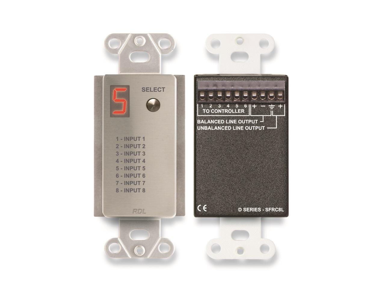 RDL DS-SFRC8L Audio Selector for SourceFlex Distributed Audio System