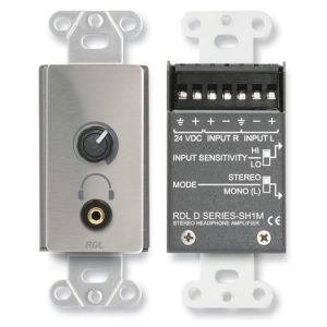 RDL DS-SH1M Stereo Headphone Amplifier with User Level Control/Mini-Jack/Stainless