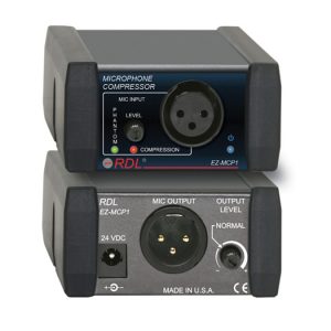 RDL EZ-MCP1X Inline Microphone Compressor / XLR I O / 30 dB Automatic Level Control / Phantom Switching