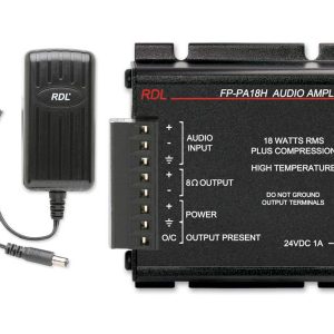 RDL FP-PA18H 18W High Ambient Temperature Audio Power Amplifier with Power Supply