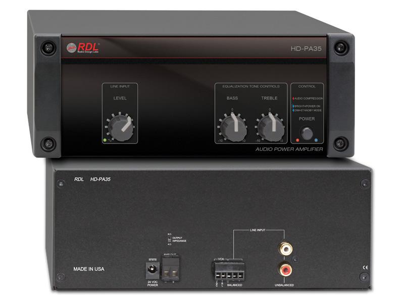 RDL HD-PA35 4/8 Ohm Outputs/35 Watt Power Amplifier