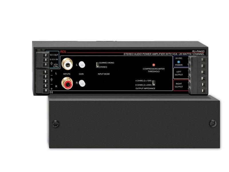 RDL RU-PA40DE 40W Stereo Audio Amplifier with European Power Supply