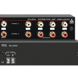 RDL RU-UDA4 2-Channel Unbalanced Stereo Audio Distributor / Unity Gain / 4 Outputs Per Channel / Phono