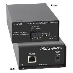 RDL SF-NP40DE Network to 40 Watt Stereo Power Amplifier/Dante/Export Model