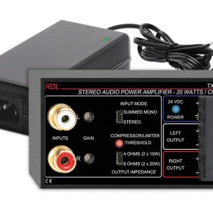 RDL TX-PA40D 40 W Stereo Audio Power Amplifier with Power Supply
