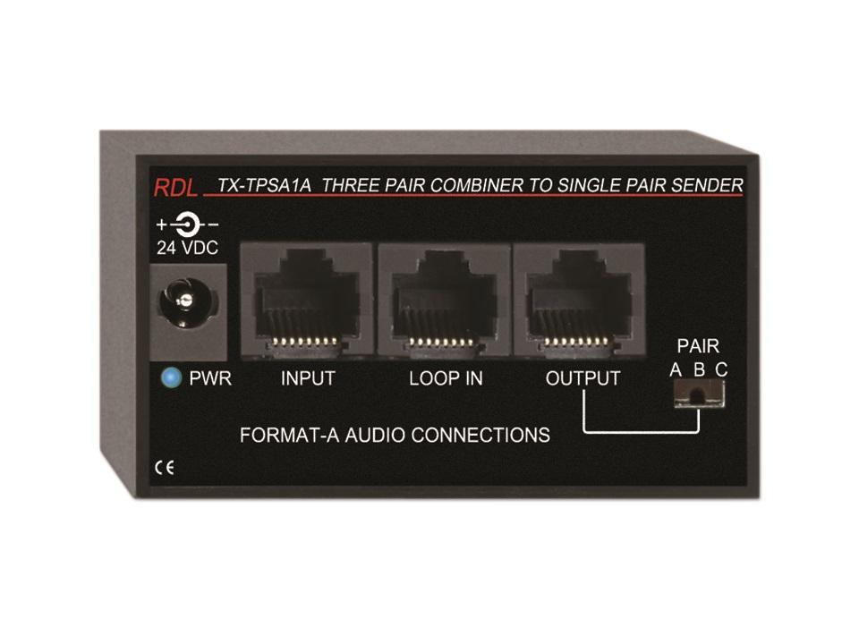 RDL TX-TPSA1A Three Pair Combiner to Single Pair Sender - Twisted Pair Format-A