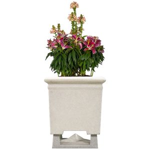 Rockustics SQUAREROOT 6.5 SSPOT GG 6.5in Square Planter Speaker Granite Grey / 2-Way Coaxial / 70V Transformer
