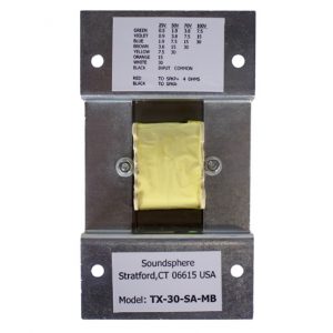 Soundsphere SS-TX30-SA-MB 30W transformer with included mounting bracket